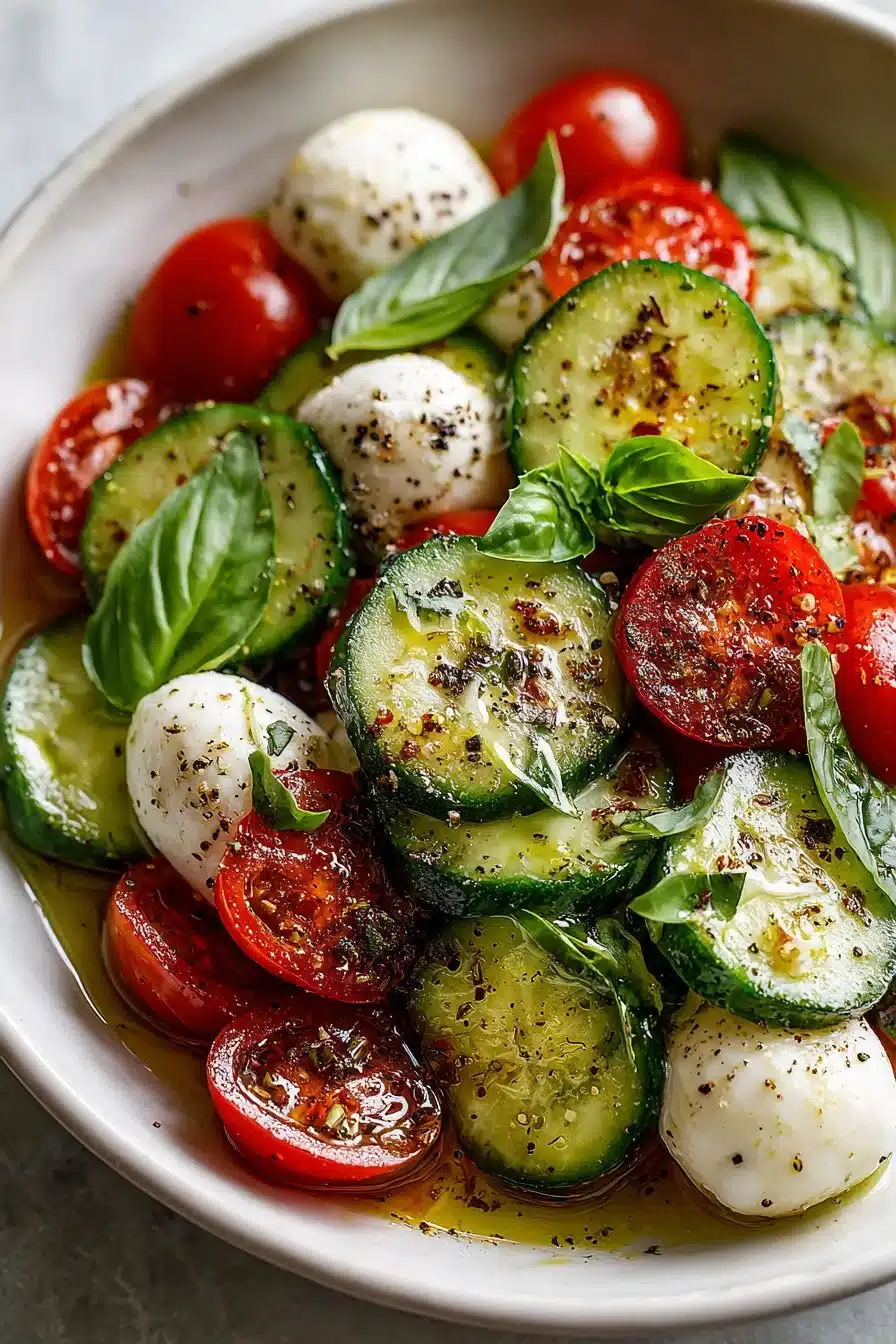 Cucumber Caprese Salad Cucumber Caprese Salad