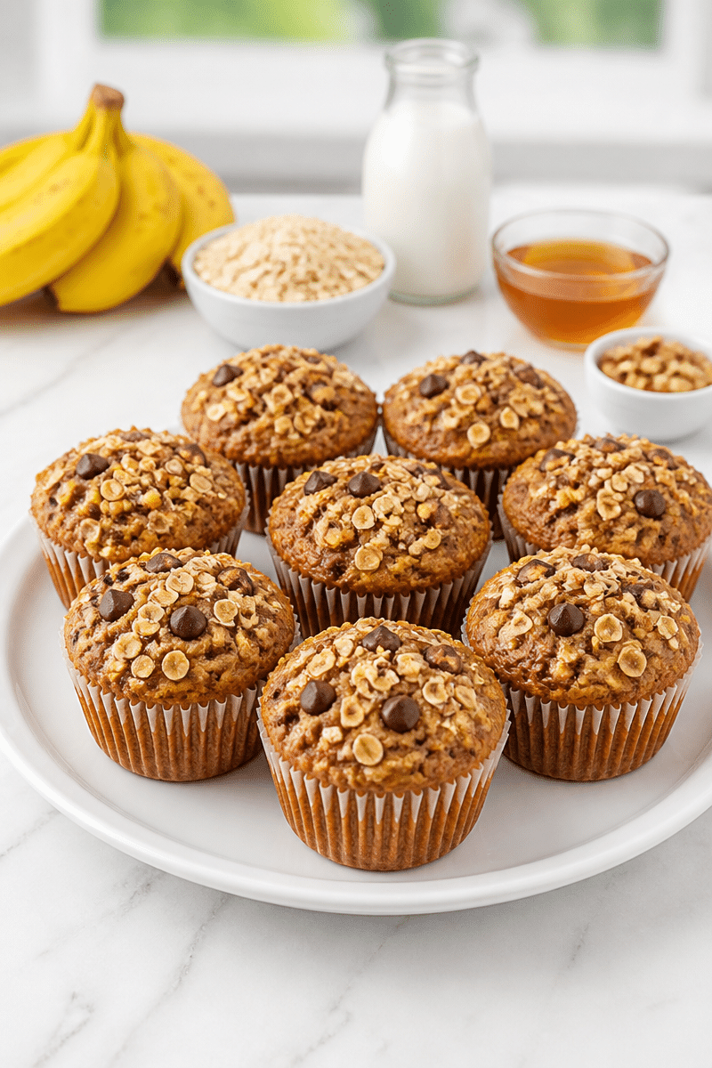 Easy Baked Banana Oatmeal Muffins easy baked banana oatmeal muffins 1