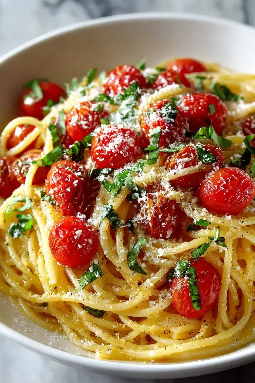 Easy Garlic Parmesan Cherry Tomato Pasta Toss easy garlic parmesan cherry tomato pasta toss 2026 05 20 032218