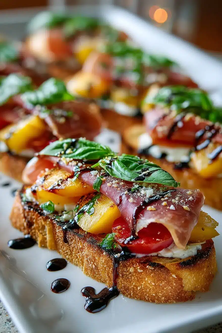 Easy Grilled Peach Prosciutto Bruschetta Appetizer easy grilled peach prosciutto bruschetta appetizer 2026 05 19 024744