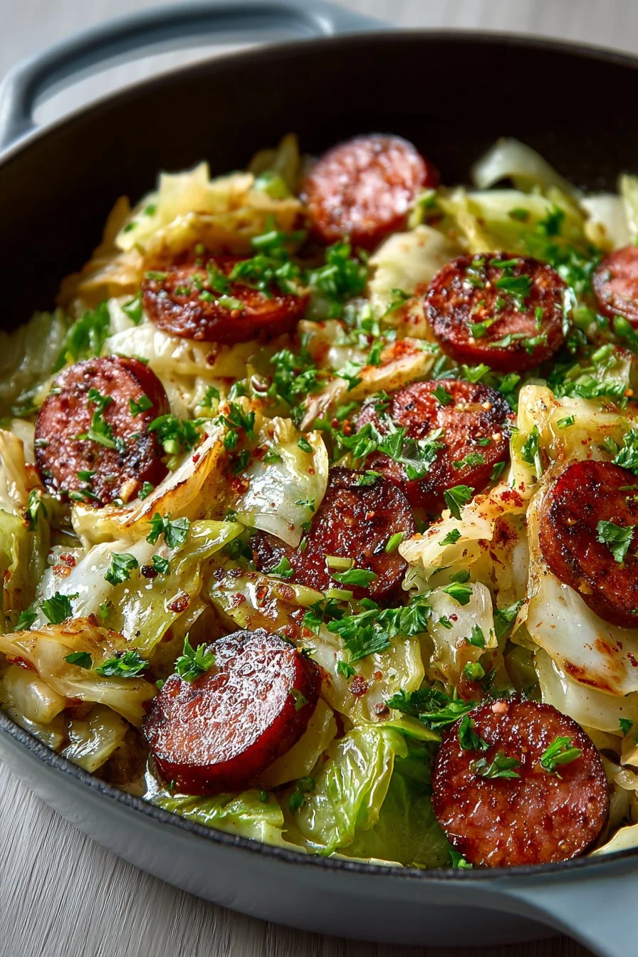 Easy Skillet Smothered Cabbage with Smoked Sausage easy skillet smothered cabbage with smoked sausage 2026 05 23 012243