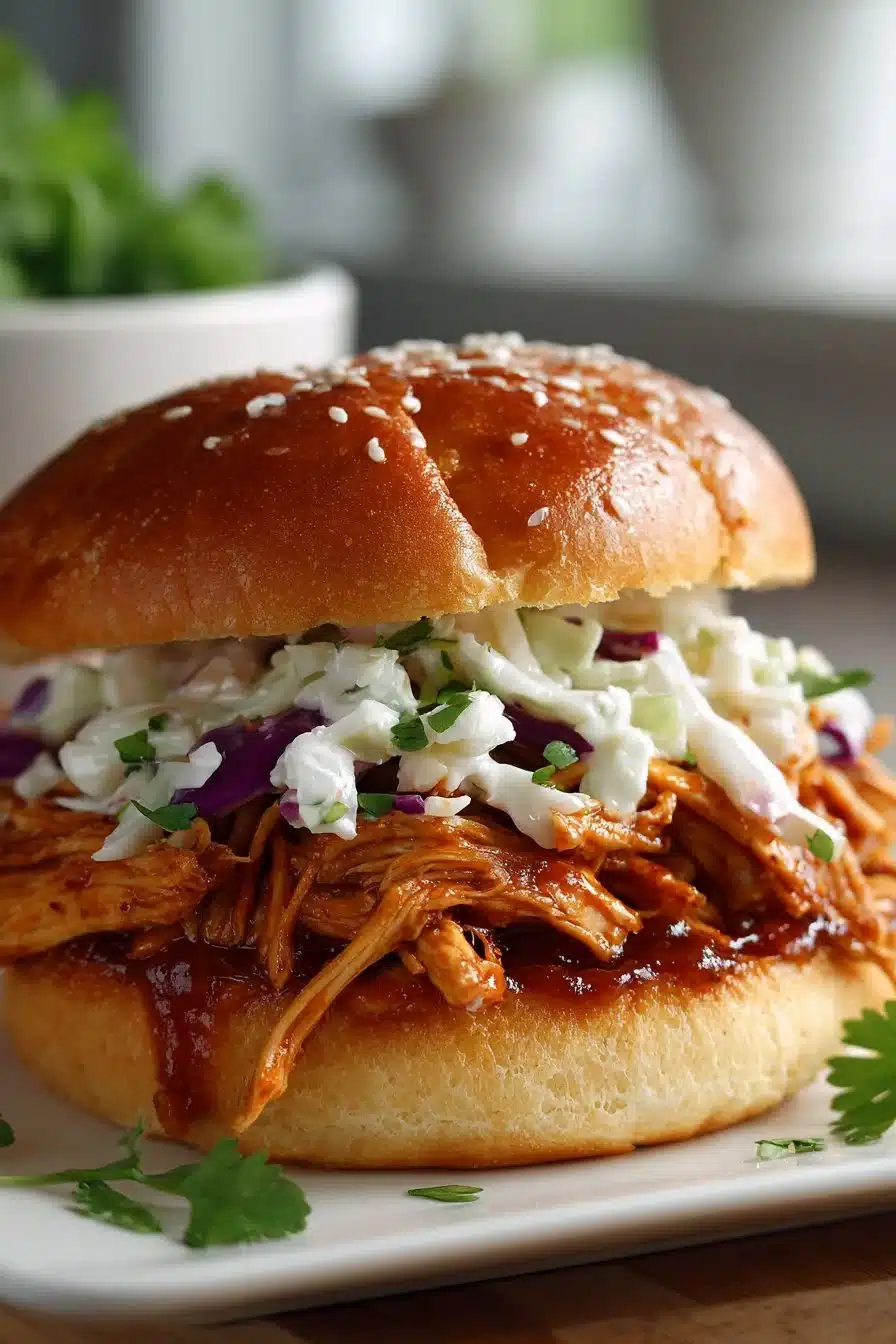 Easy Slow Cooker BBQ Pulled Chicken Sandwiches easy slow cooker bbq pulled chicken sandwiches 2026 05 21 020225