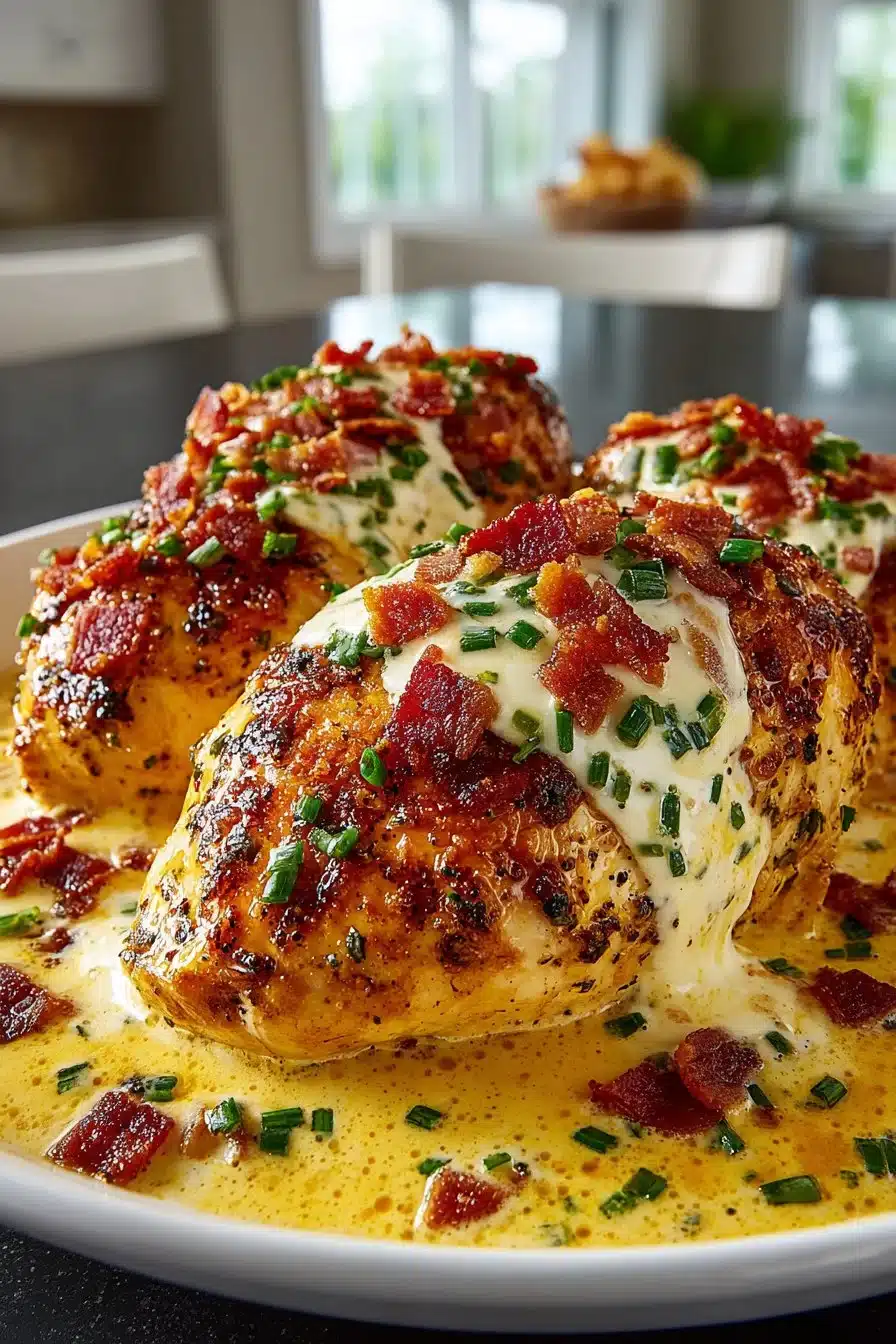 Slow cooker cheddar bacon ranch chicken served with sides