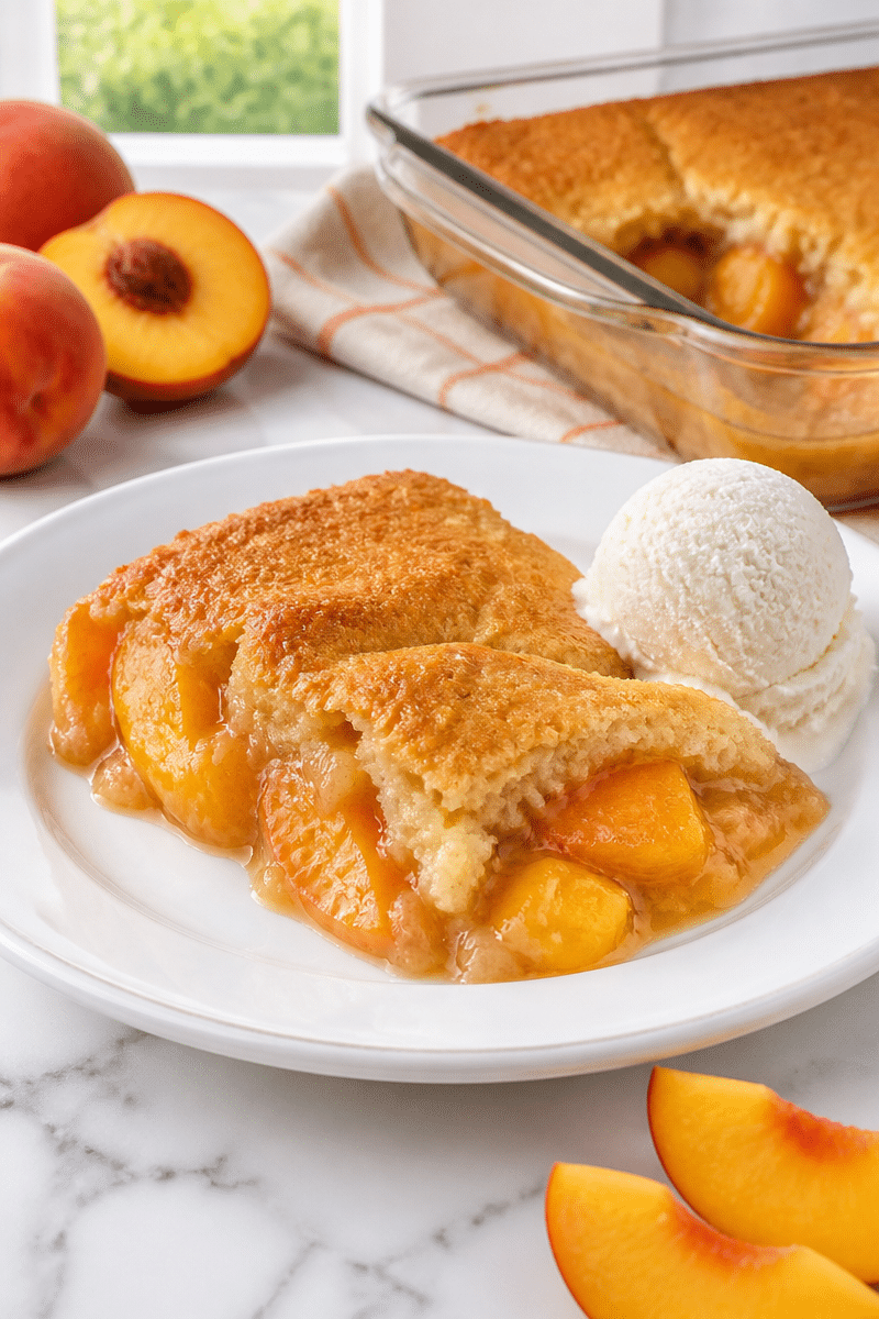 Easy Sweet Summer Peach Cobbler easy sweet summer peach cobbler 1