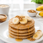 fluffy healthy banana pancakes 1