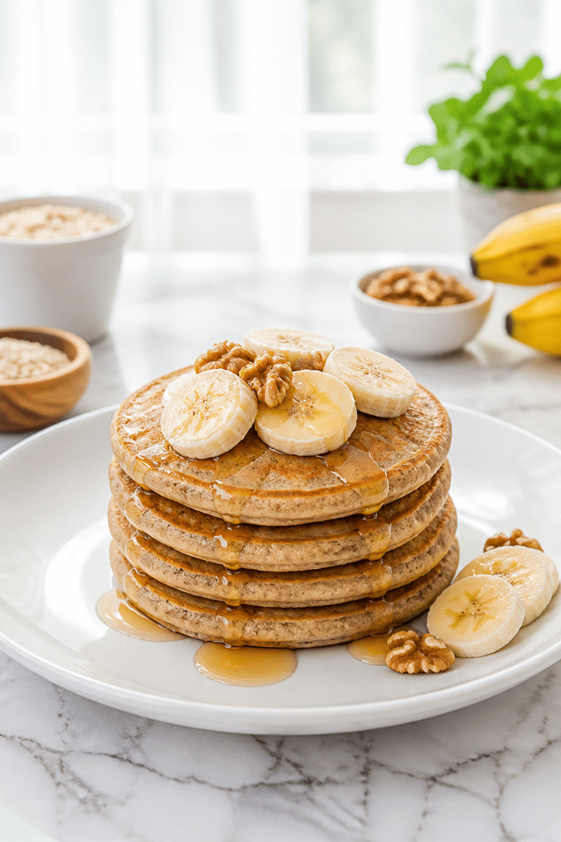 Fluffy Healthy Banana Pancakes fluffy healthy banana pancakes 1