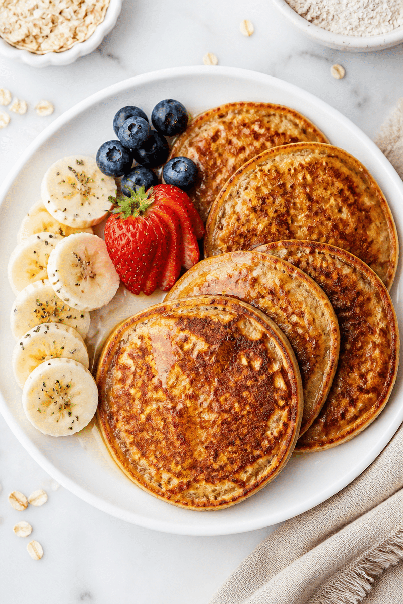 fluffy healthy banana pancakes 2