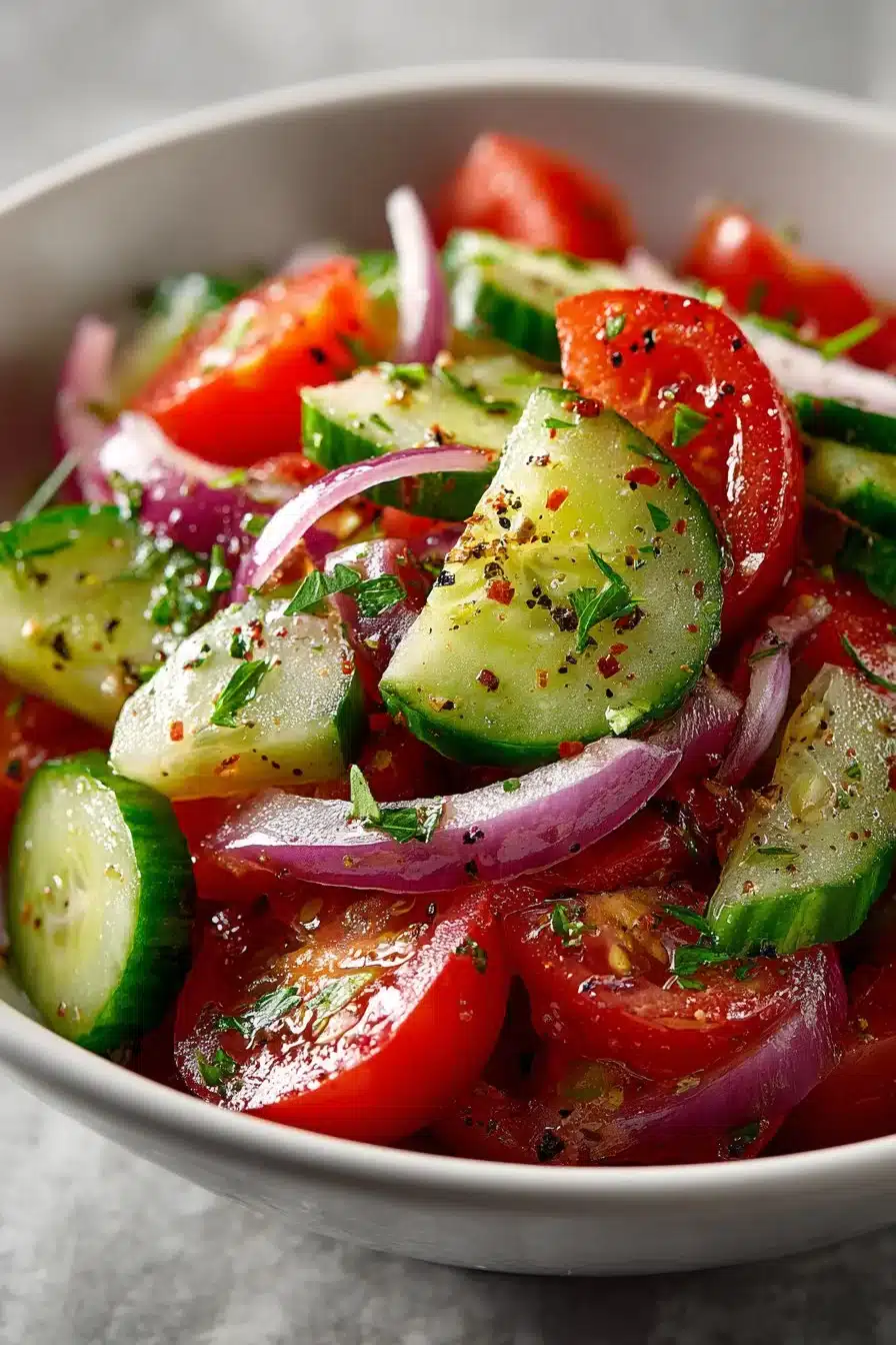 Fresh Homemade Cucumber Tomato Red Onion Salad fresh homemade cucumber tomato red onion salad 2026 05 18 012044