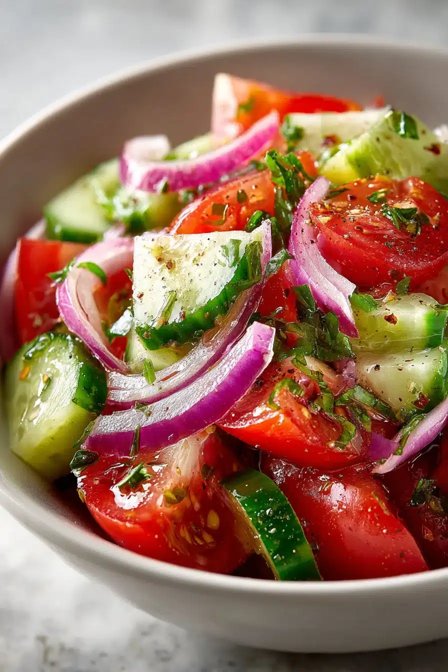 Fresh Homemade Cucumber Tomato Red Onion Salad fresh homemade cucumber tomato red onion salad 2026 05 18 012144 2