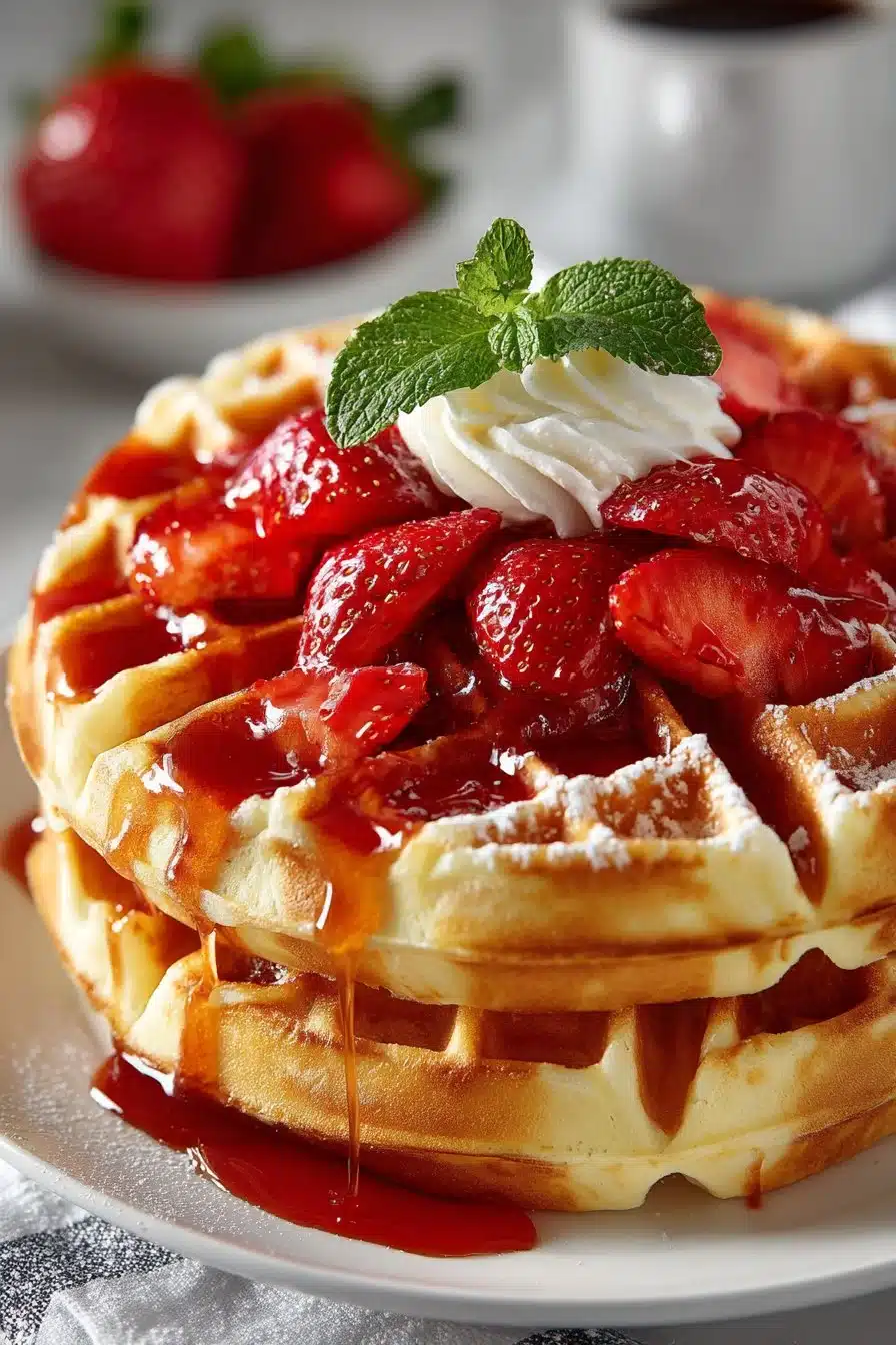 Homemade Fluffy Buttermilk Waffles with Strawberry Syrup homemade fluffy buttermilk waffles with strawberry 2026 05 24 042653