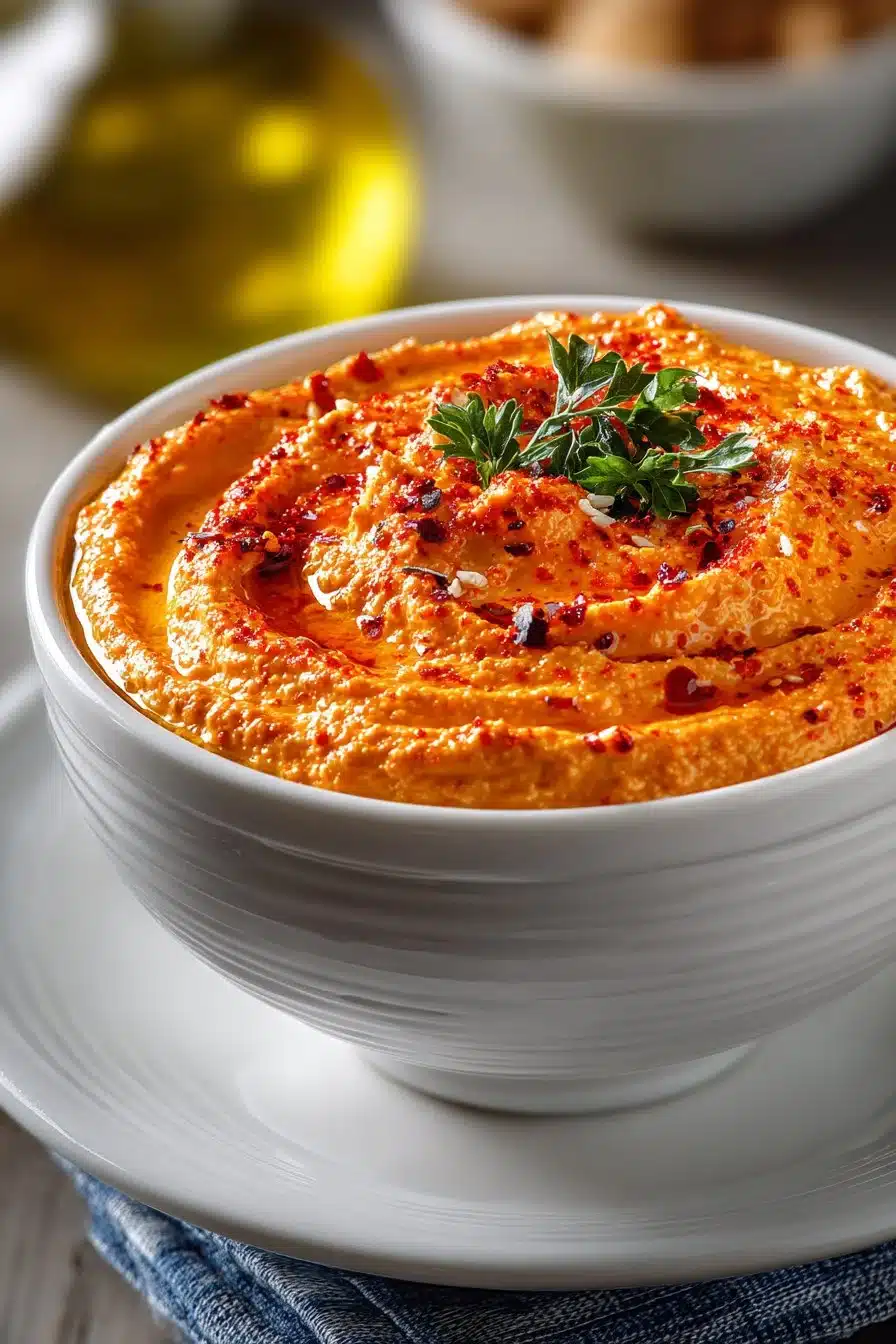Homemade Roasted Red Pepper Hummus Dip homemade roasted red pepper hummus dip 2026 05 25 032607 2
