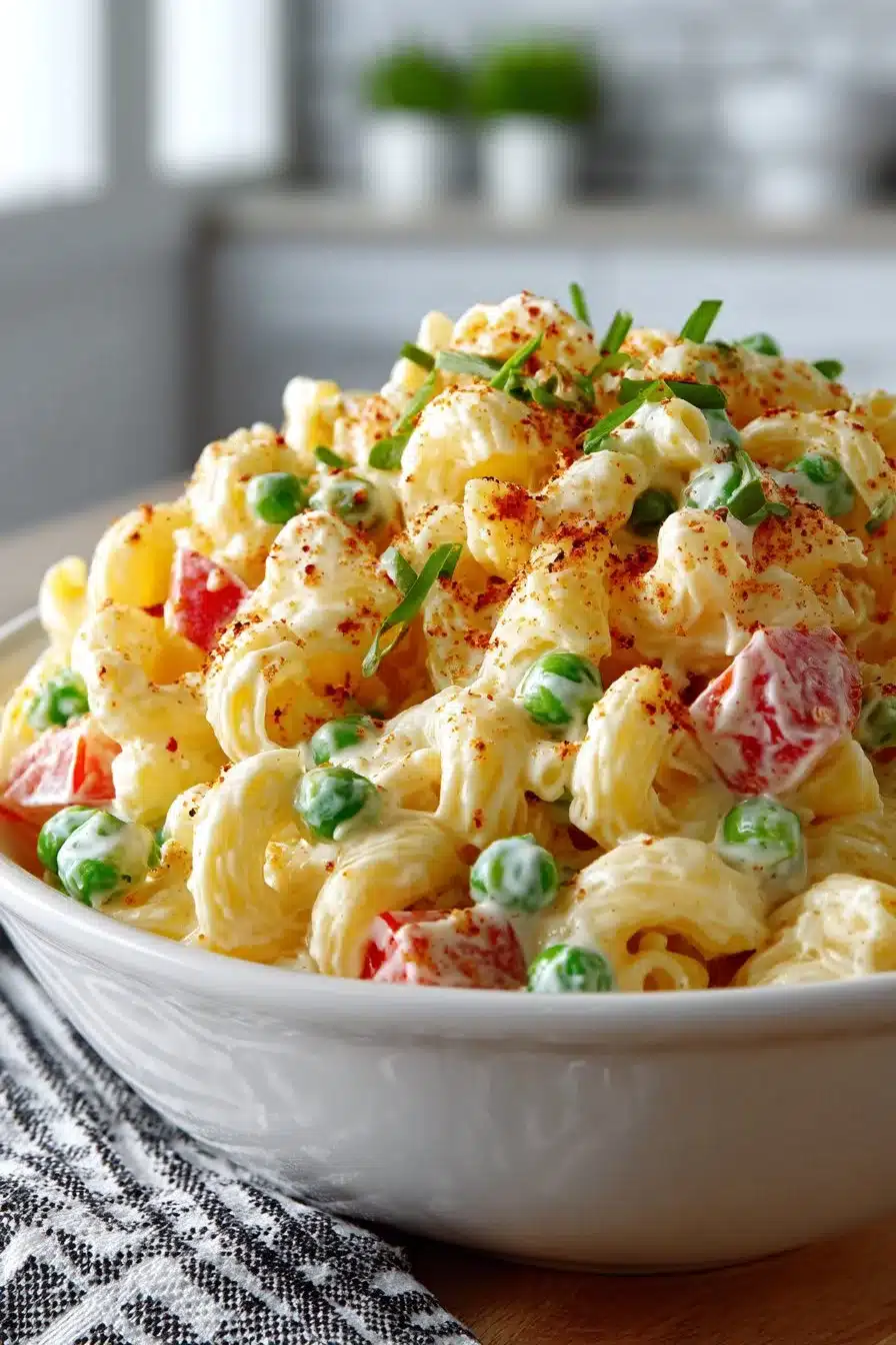 Old Fashioned Creamy Macaroni and Sweet Pea Salad old fashioned creamy macaroni and sweet pea salad 2026 05 25 032608