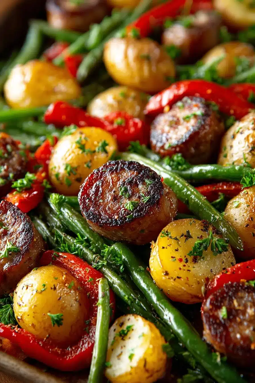 sheet pan sausage potatoes and green beans 2026 05 30 061025