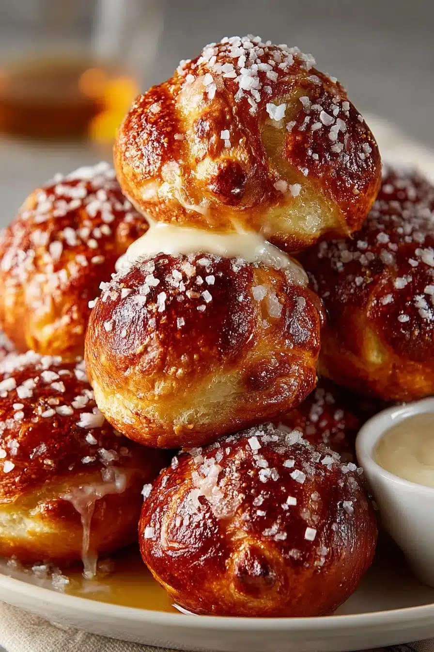 Soft Pretzel Bites With Cheese Sauce
