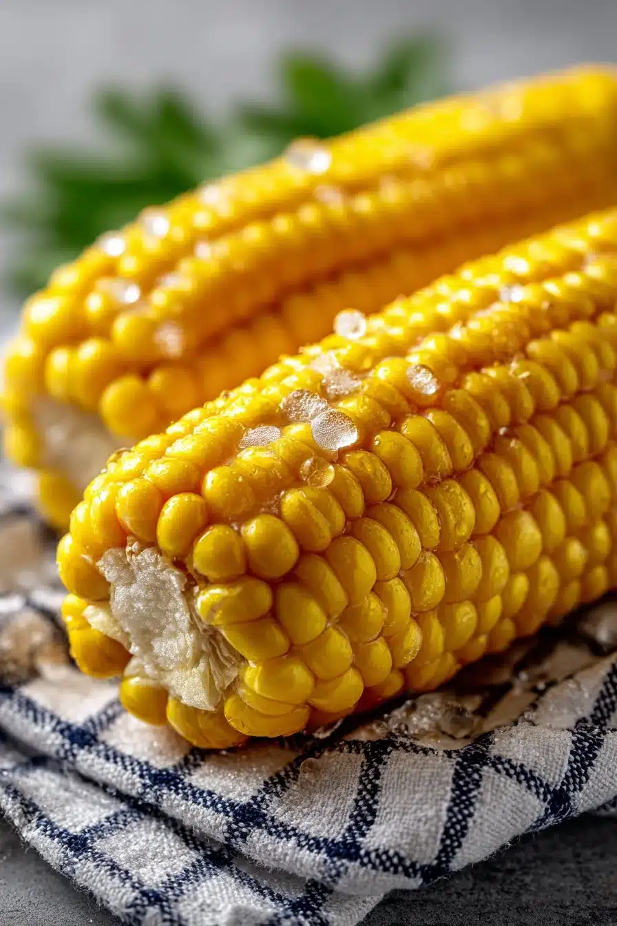 Freshly boiled corn on the cob served with milk, Southern-style dish