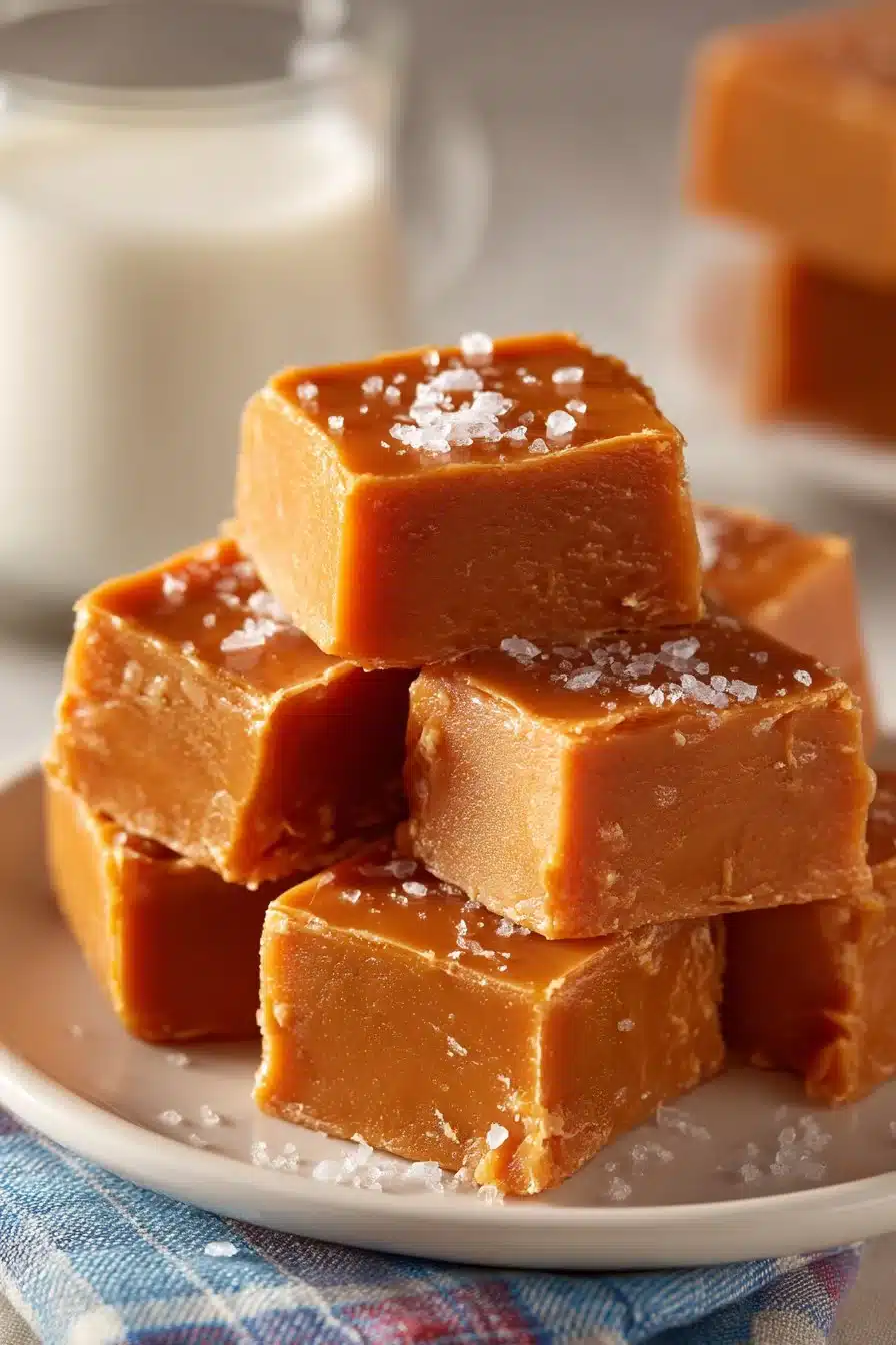 Delicious traditional homestyle peanut butter fudge served on a plate