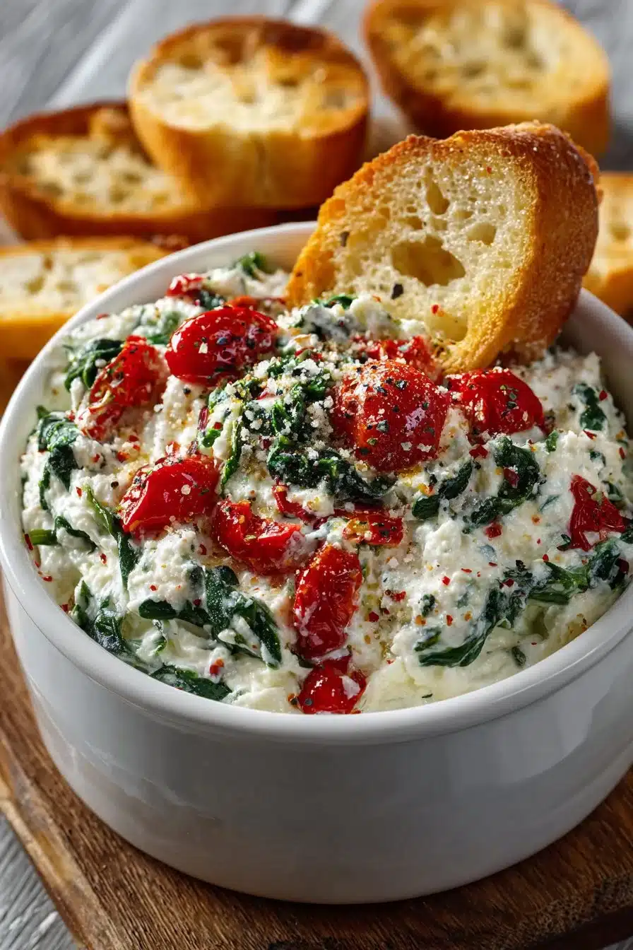 Warm Spinach Tomato Bruschetta Appetizer Dip warm spinach tomato bruschetta appetizer dip 2026 05 19 024440