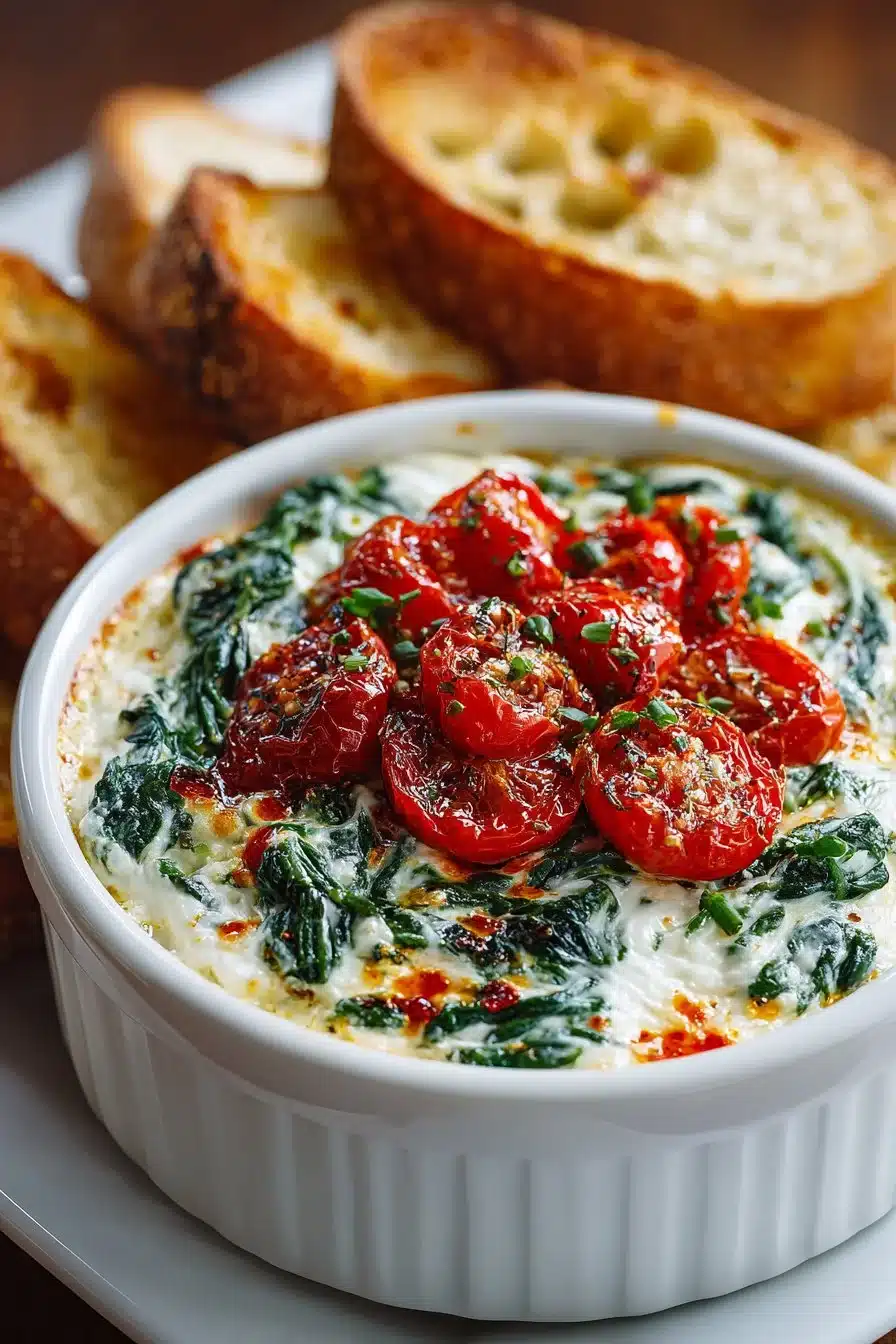 Warm Spinach Tomato Bruschetta Appetizer Dip warm spinach tomato bruschetta appetizer dip 2026 05 19 024447 2