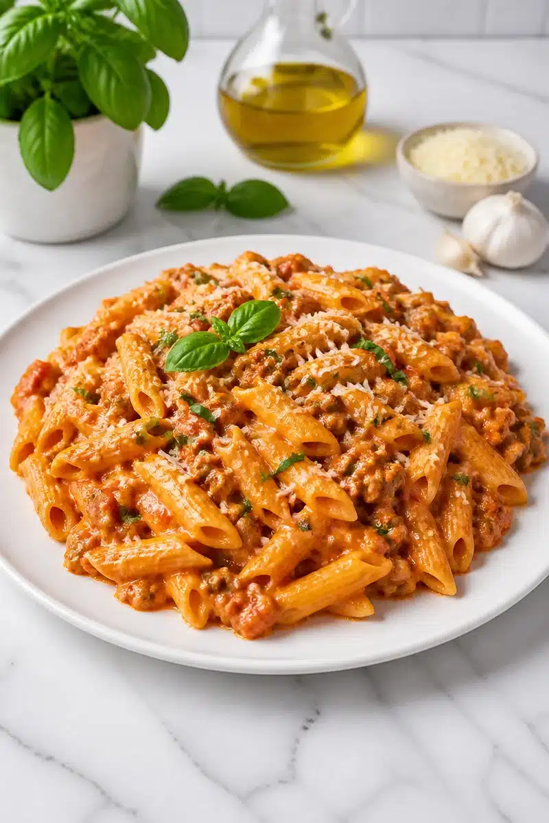 20 Minute Creamy Tomato Basil Ground Beef Pasta 20 minute creamy tomato basil ground beef pasta 2026 06 29 192527