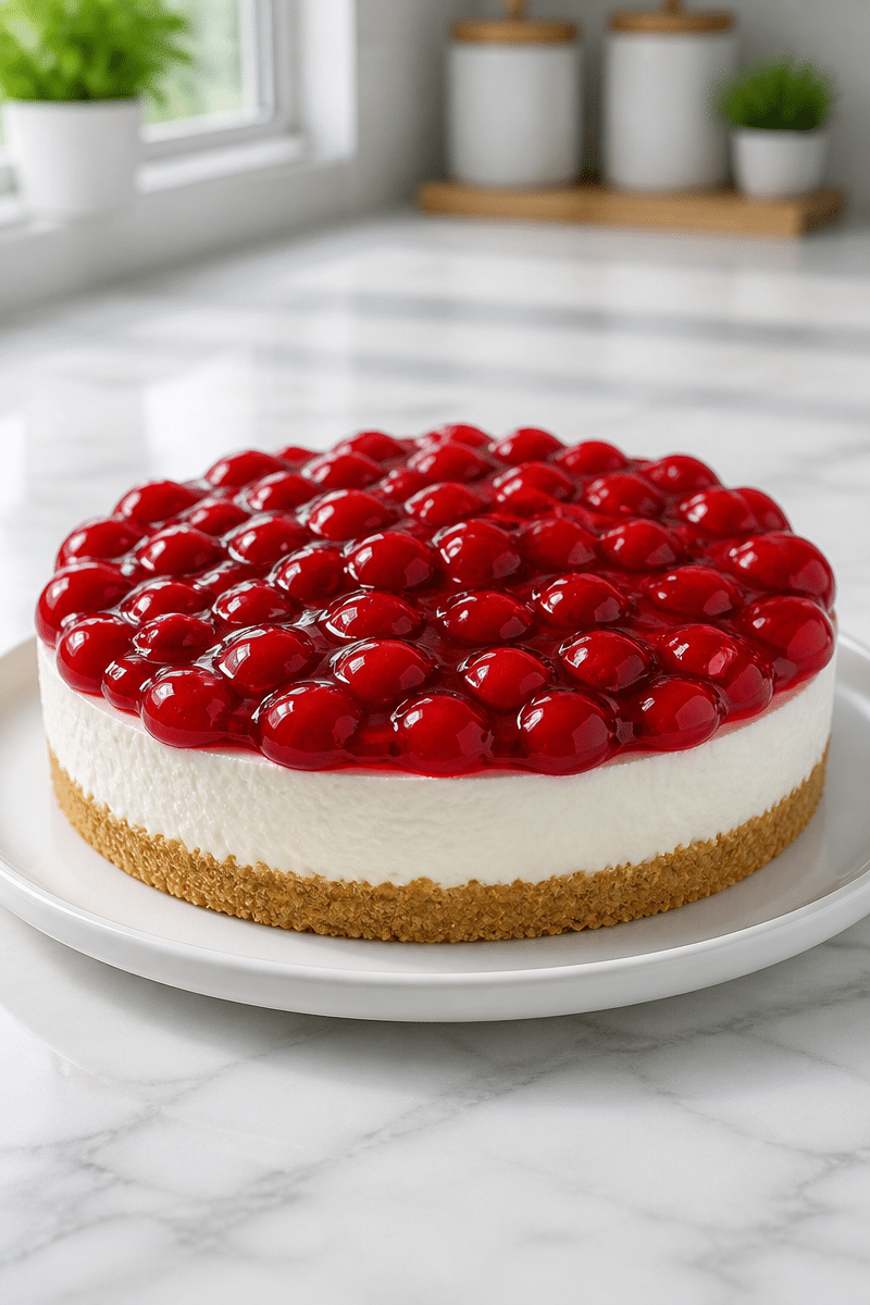 Classic No Bake Cherry Cheesecake Dessert Classic No Bake Cherry Cheesecake Dessert