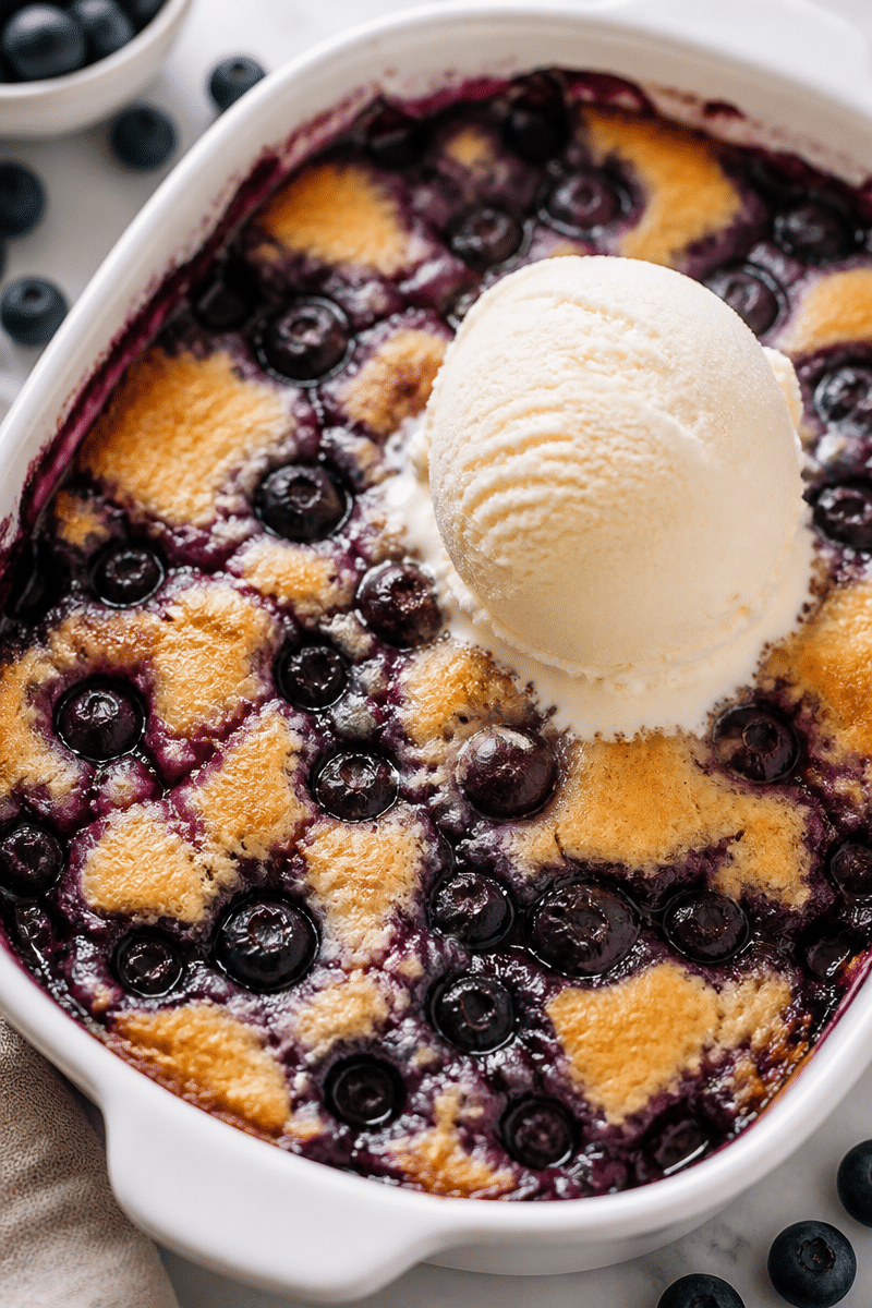 Easy Homemade Blueberry Cobbler For Two