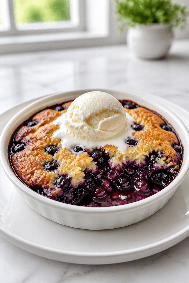 Easy Homemade Blueberry Cobbler For Two