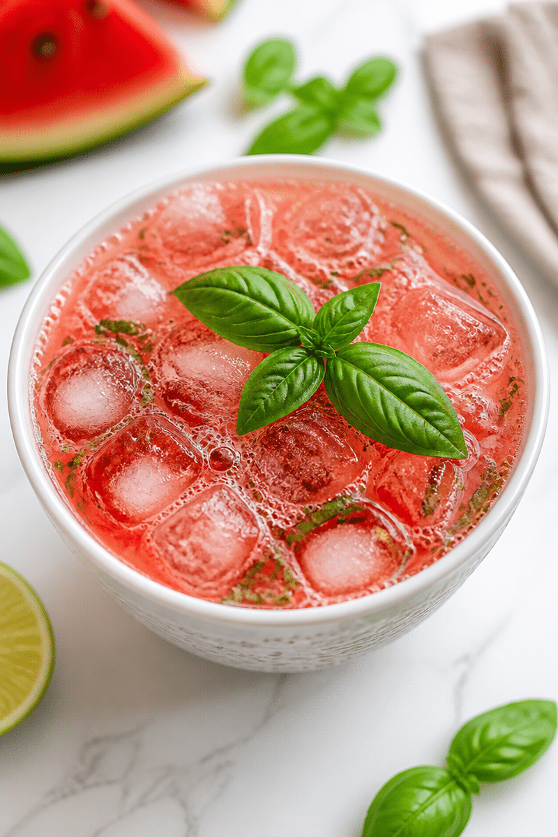 Refreshing Iced Watermelon And Basil Smash Mocktail Refreshing Iced Watermelon And Basil Smash Mocktail