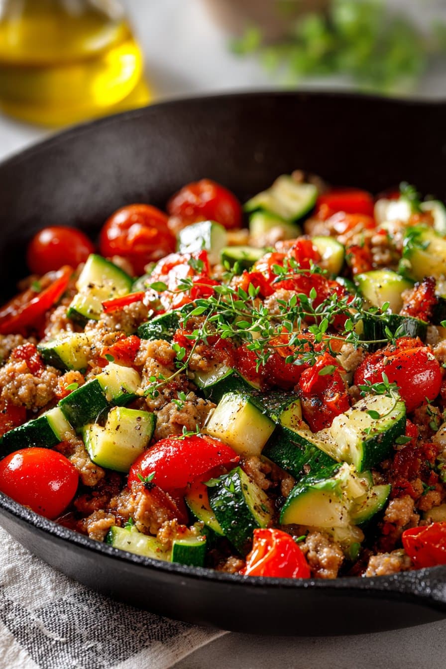 Skillet Turkey and Zucchini
