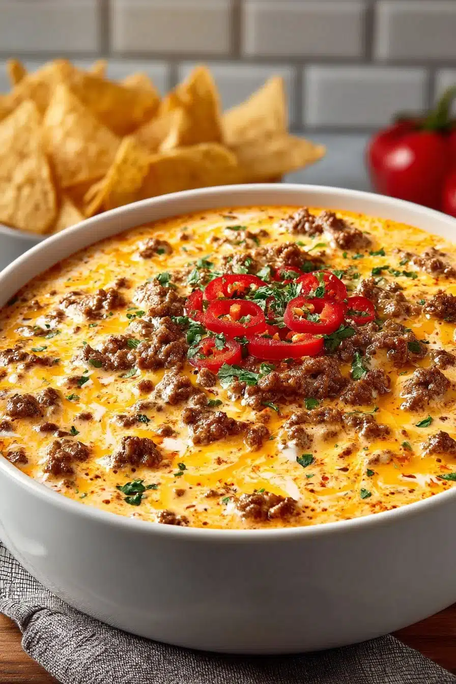 cheesy velveeta rotel dip with ground beef 2026 06 07 044333