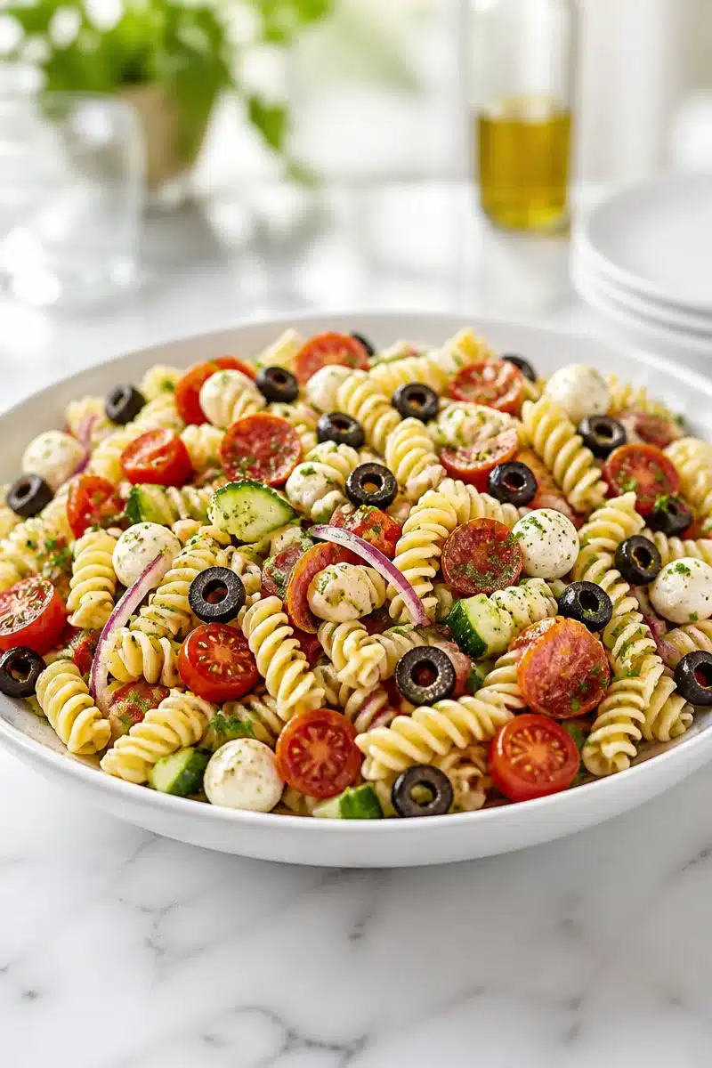 Cold Italian Rotini Pasta Salad Bowl cold italian rotini pasta salad bowl 2026 06 21 180052