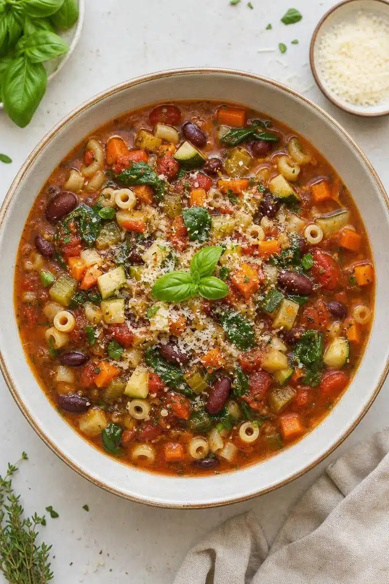 Cozy Homestyle Vegetarian Minestrone Soup cozy homestyle vegetarian minestrone soup 2026 06 15 162239