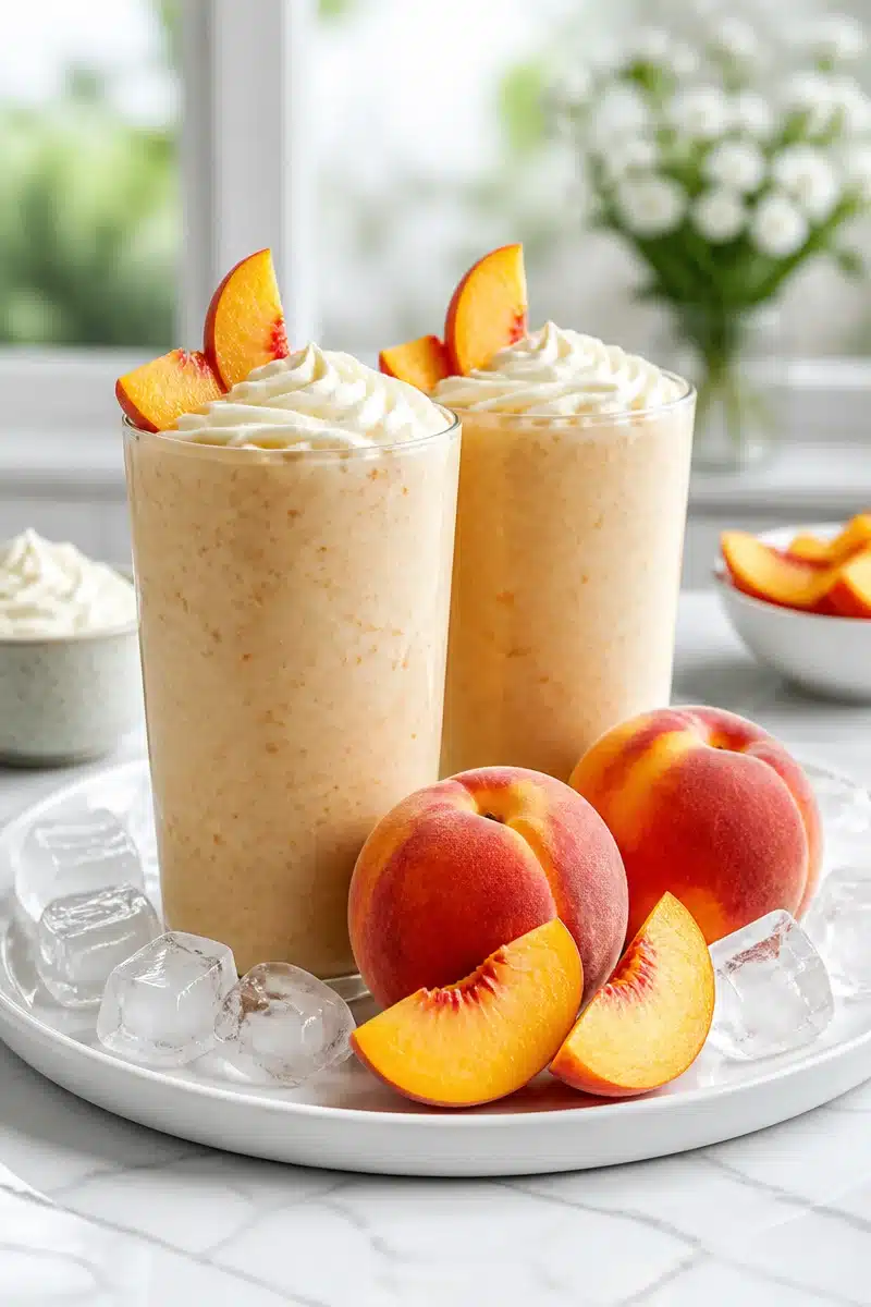 Creamy Blended Peach And Vanilla Frappe creamy blended peach and vanilla frappe 2026 06 25 204330