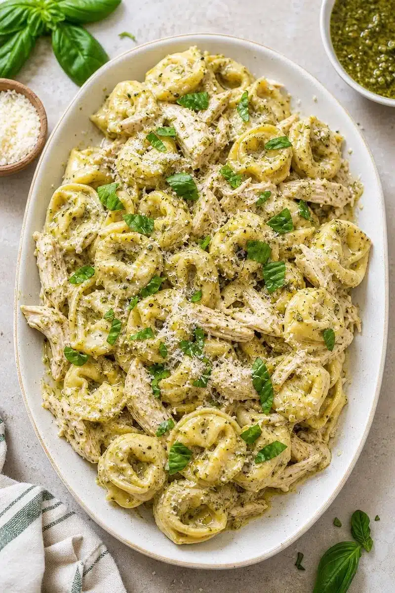 Creamy Pesto Chicken Tortellini Recipe creamy pesto chicken tortellini recipe 2026 06 15 180939
