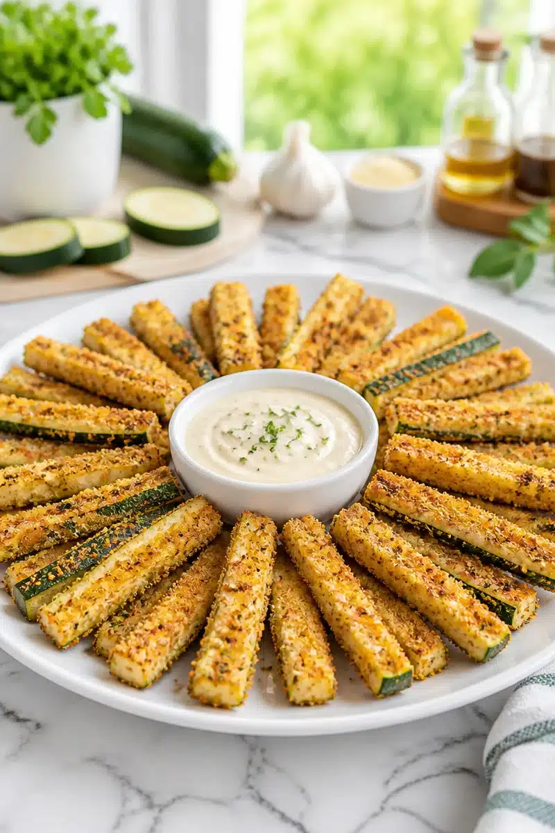 Crispy Baked Zucchini Fries With Garlic Dip crispy baked zucchini fries with garlic dip 2026 06 24 165839