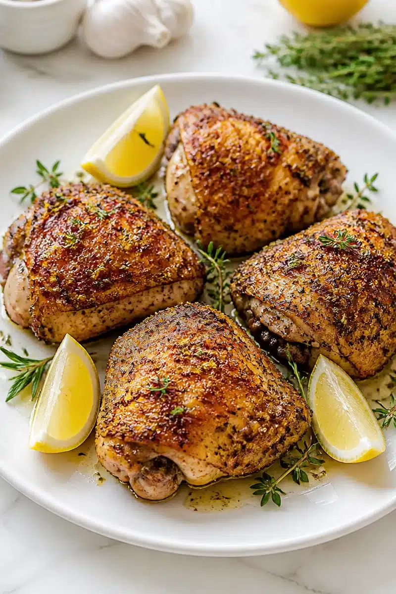 Crispy Cast Iron Lemon Herb Chicken Thigh crispy cast iron lemon herb chicken thigh 2026 06 21 180056