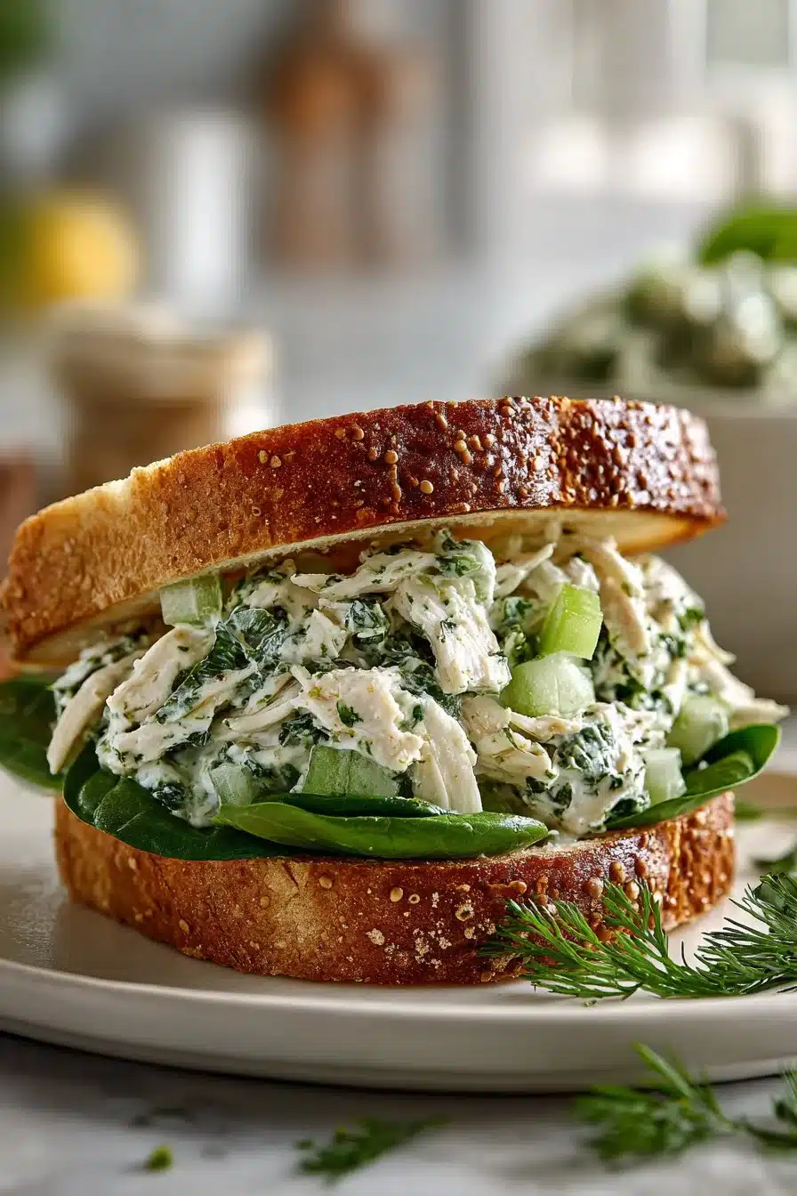 easy 5 ingredient pesto chicken salad sandwiches 2026 06 06 024917