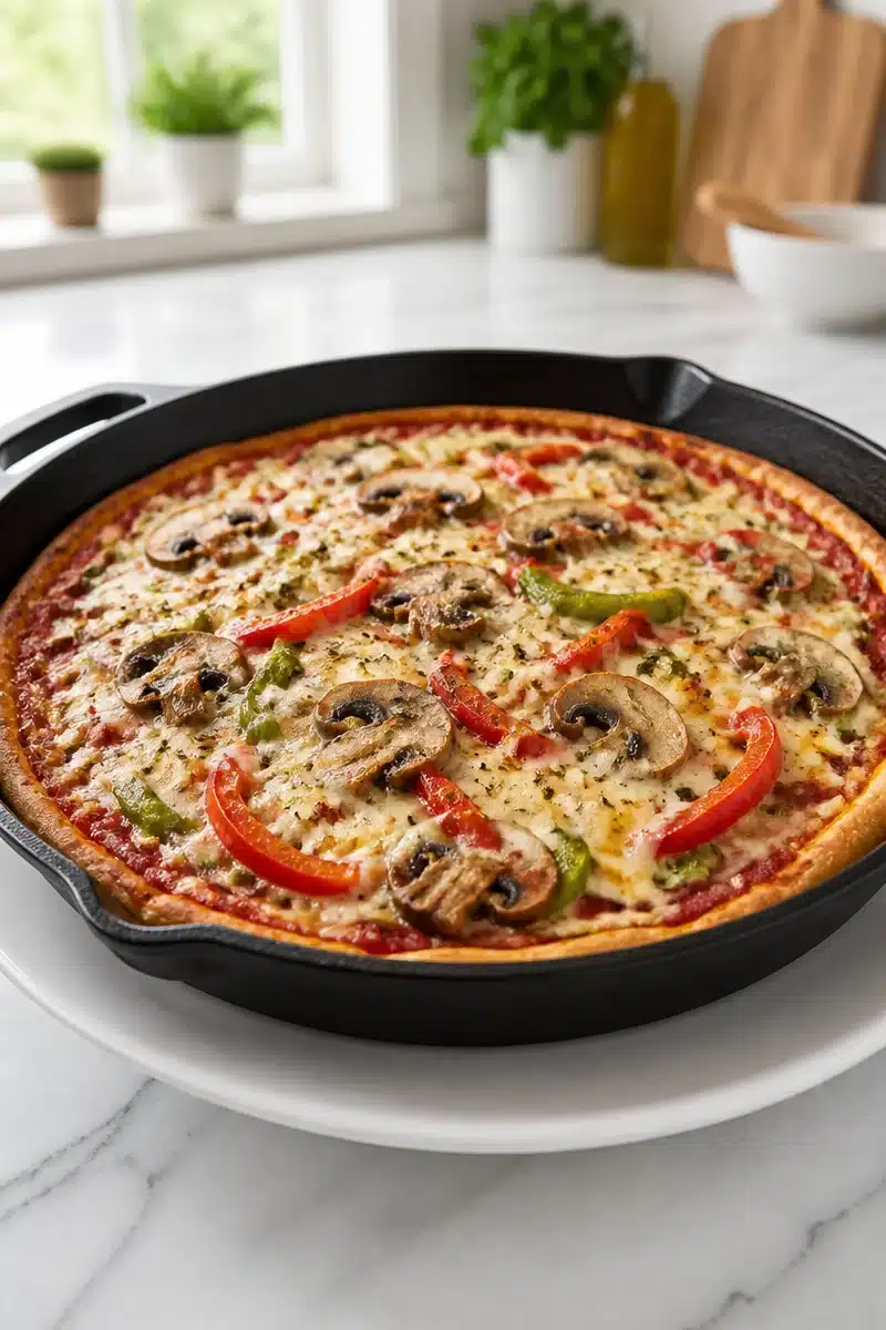 Easy Cast Iron Skillet Mushroom Pizza easy cast iron skillet mushroom pizza 2026 06 30 230831