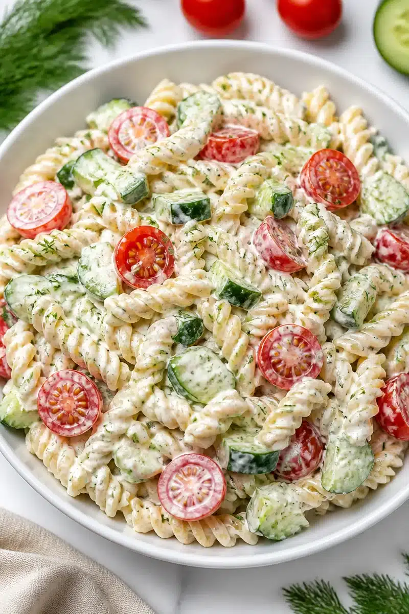 Easy Creamy Dill And Cucumber Pasta Salad easy creamy dill and cucumber pasta salad 2026 06 28 023914 2