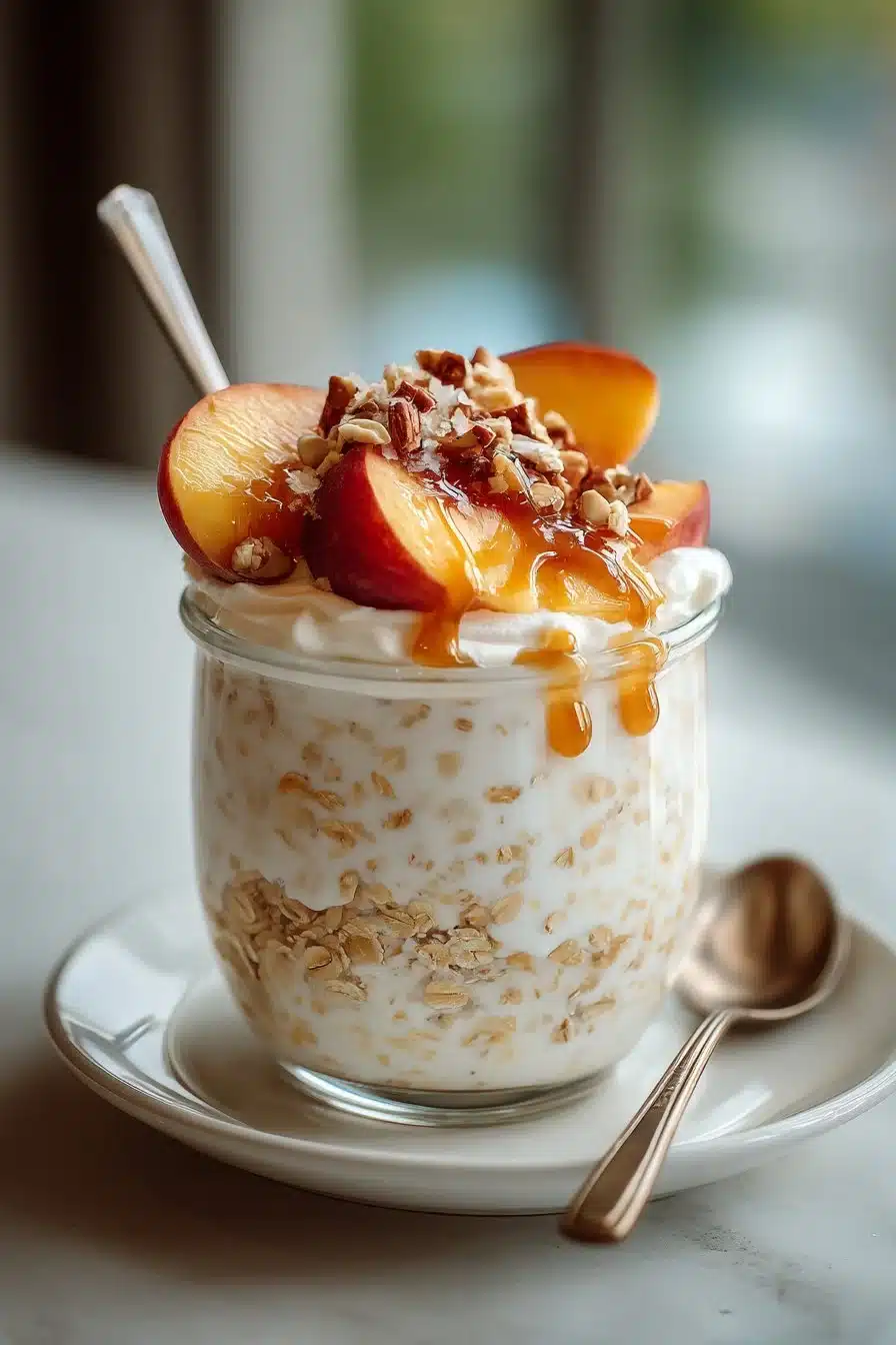 easy no cook vanilla peach overnight oats 2026 06 05 045632