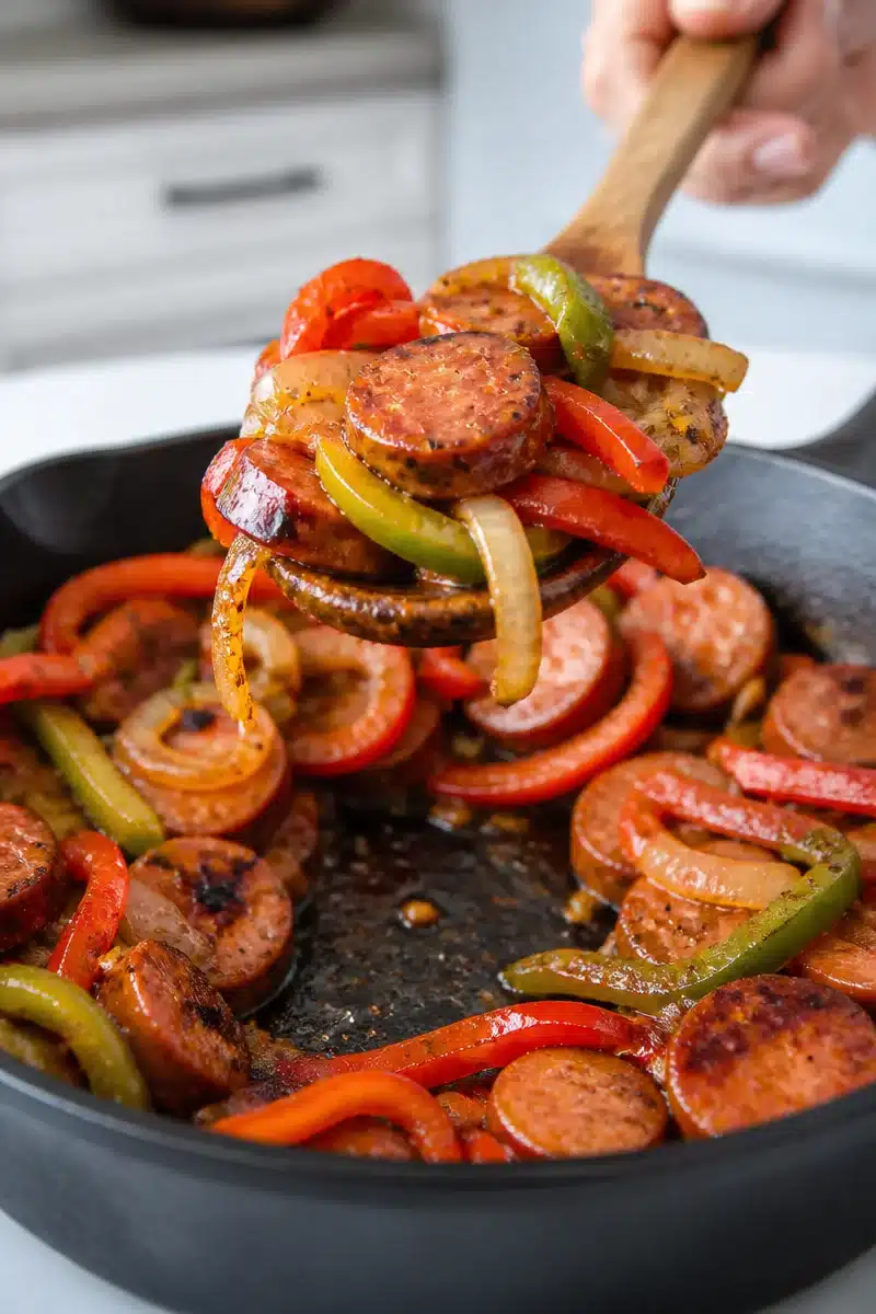 easy skillet smoked sausage and peppers 2026 06 01 032241