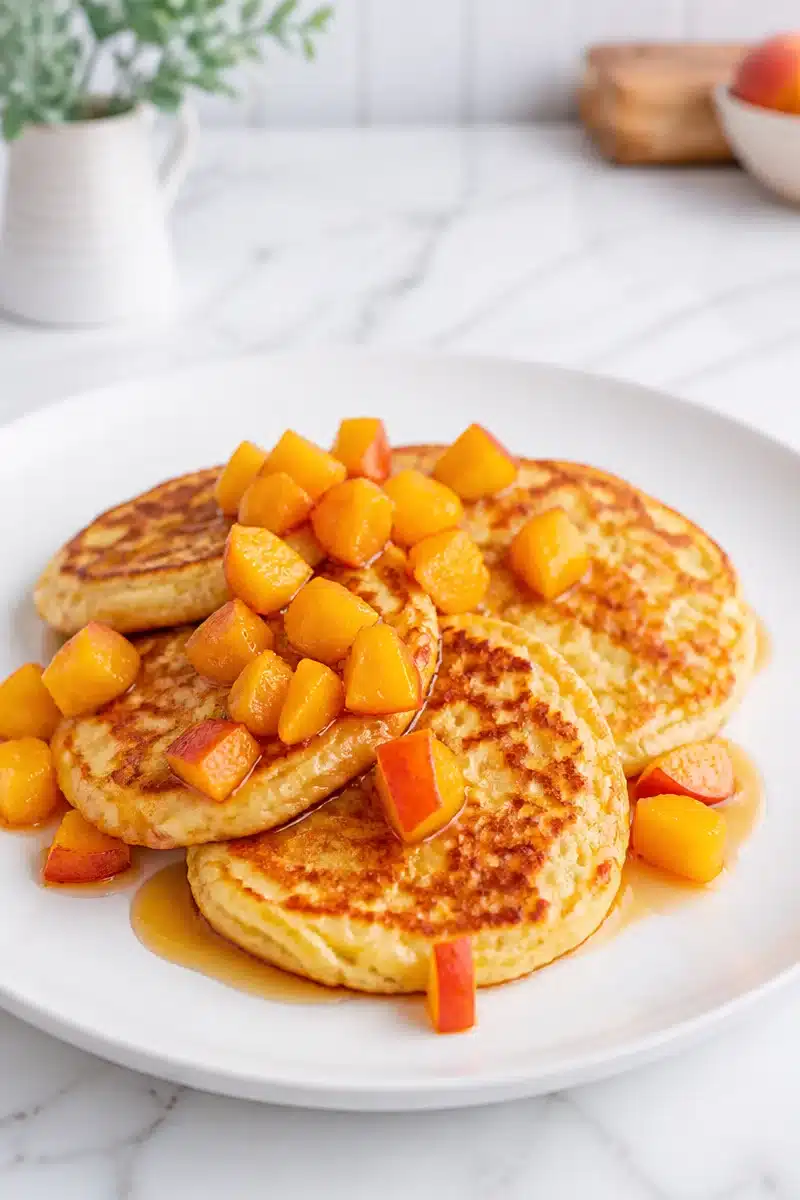 Fluffy Cottage Cheese And Peach Pancakes fluffy cottage cheese and peach pancakes 2026 06 26 211227