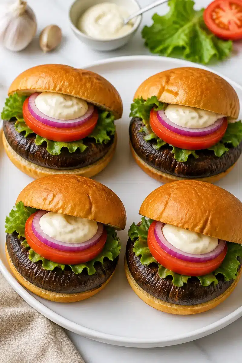 Grilled Portobello Mushroom Burgers With Garlic Aioli grilled portobello mushroom burgers with garlic ai 2026 06 28 080731 2