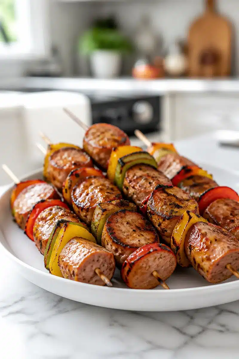 Grilled Turkey Sausage And Pepper Skewers grilled turkey sausage and pepper skewers 2026 06 23 045635