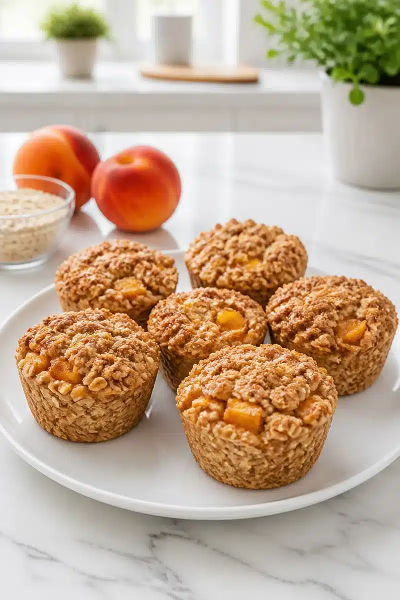 Healthy Baked Peach Crisp Oatmeal Cups healthy baked peach crisp oatmeal cups 2026 06 25 204929