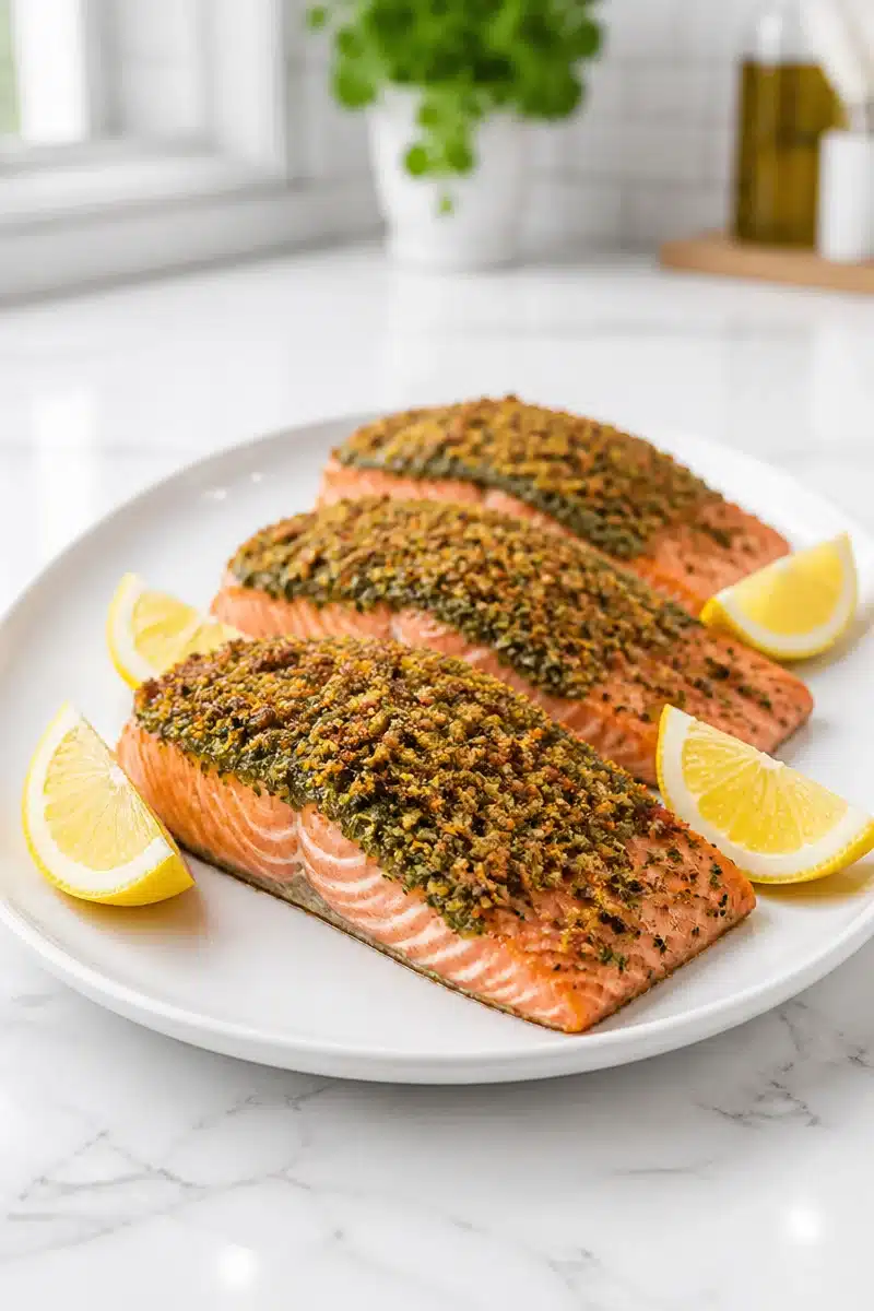 healthy baked pesto crusted salmon fillets 2026 06 28 023825