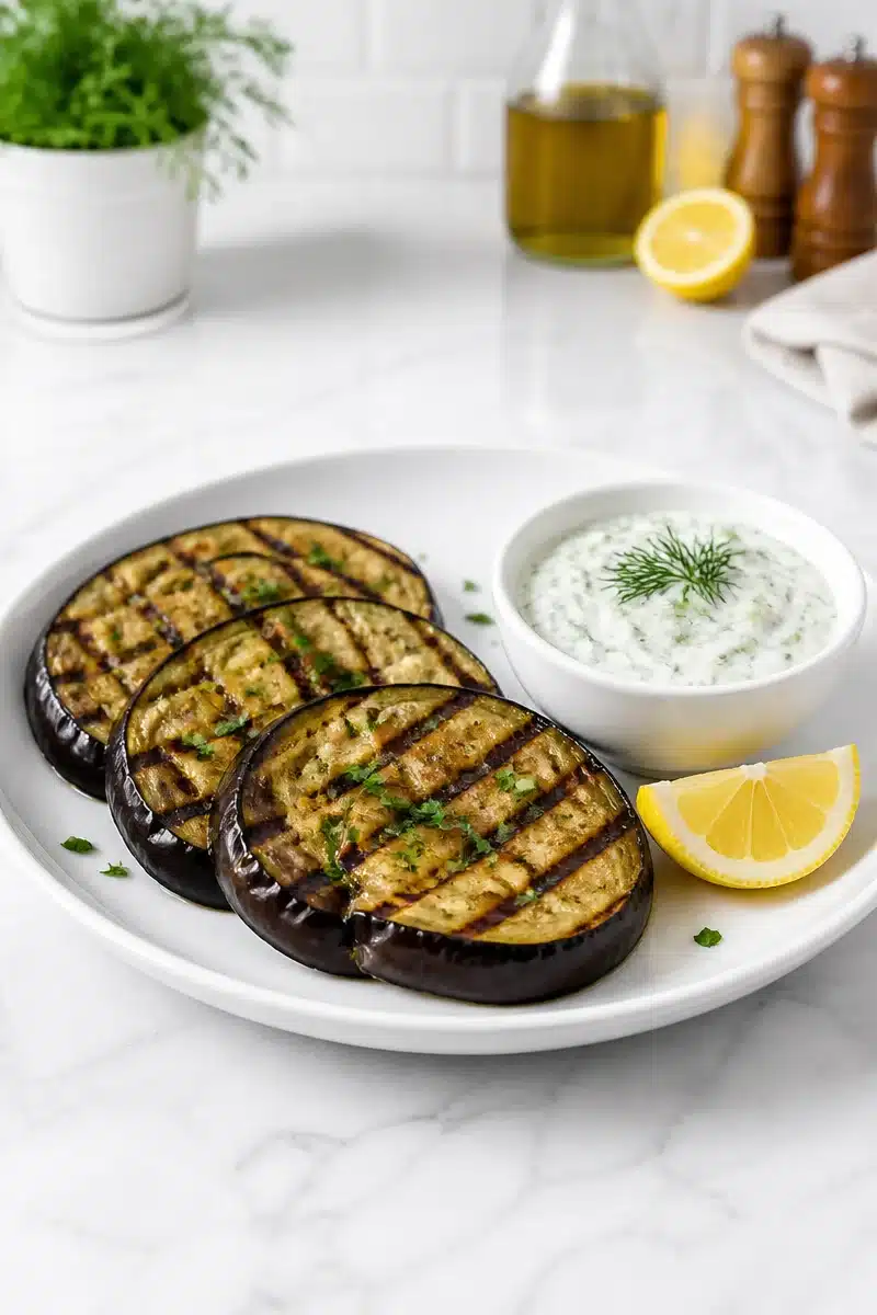 Healthy Grilled Eggplant With Tzatziki Sauce healthy grilled eggplant with tzatziki sauce 2026 06 26 212135