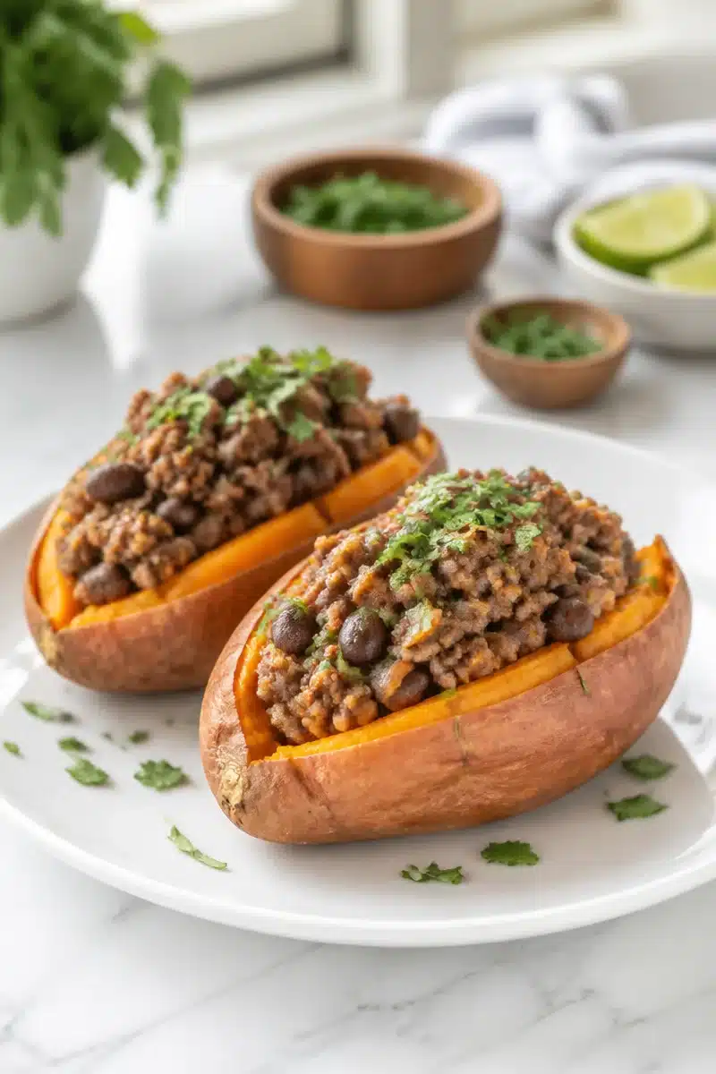 Healthy Ground Beef Stuffed Sweet Potato healthy ground beef stuffed sweet potato 2026 06 20 153629