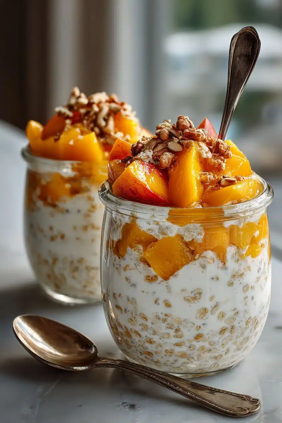Healthy Low Sugar Peach Overnight Oats with Greek Yogurt healthy low sugar peach overnight oats with greek 2026 06 05 033628