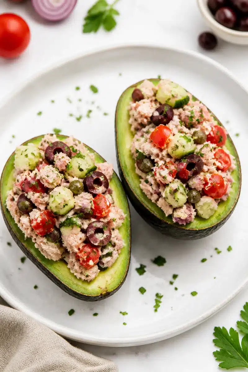 Healthy Mediterranean Tuna Salad Stuffed Avocados healthy mediterranean tuna salad stuffed avocados 2026 06 29 192831 2