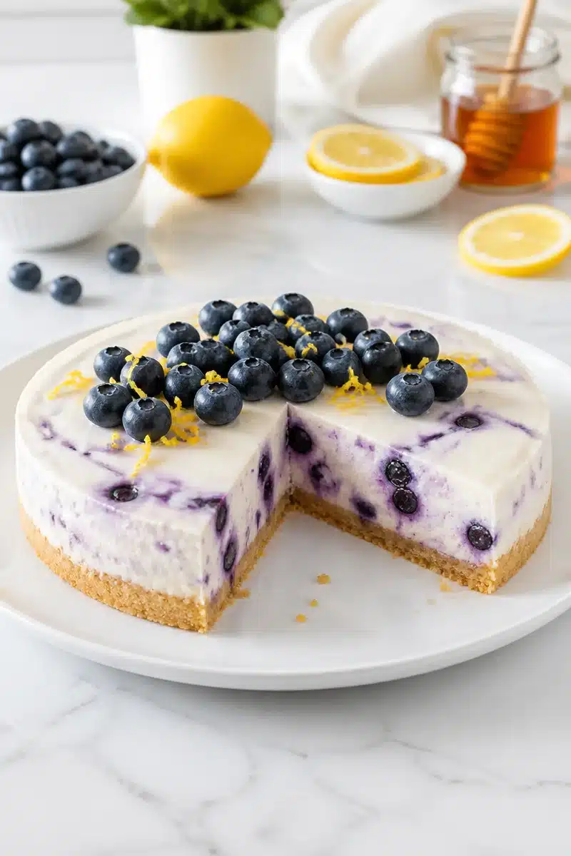 Healthy No Bake Lemon Blueberry Cheesecake healthy no bake lemon blueberry cheesecake 2026 06 25 205135